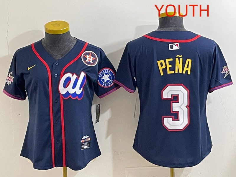 Youth 2025 Houston Astros 3 Pena dark Blue All star Nike MLB Jersey style 013